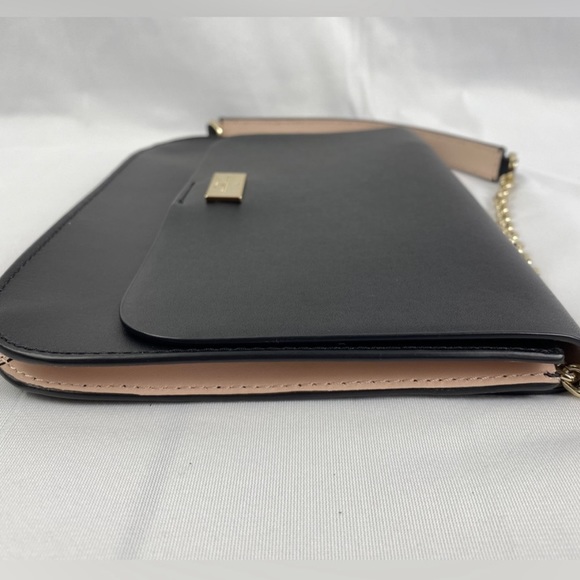 Kate Spade Liz Putnam black and light pink shoulder clutch purse - Picture 6 of 14